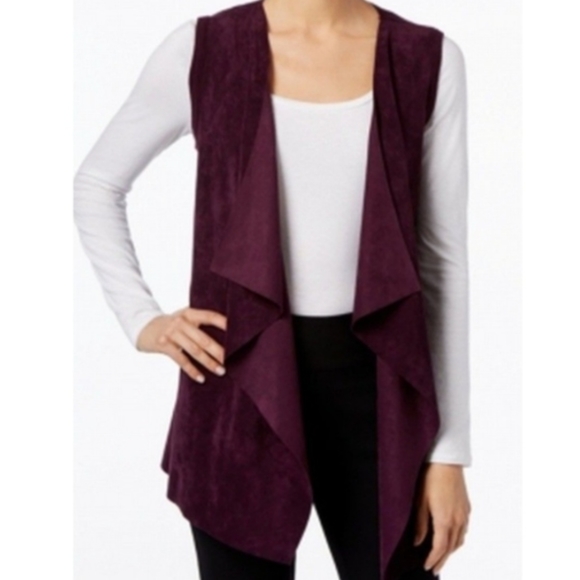 Calvin Klein Faux Suede Draped Vest Small - Picture 1 of 7
